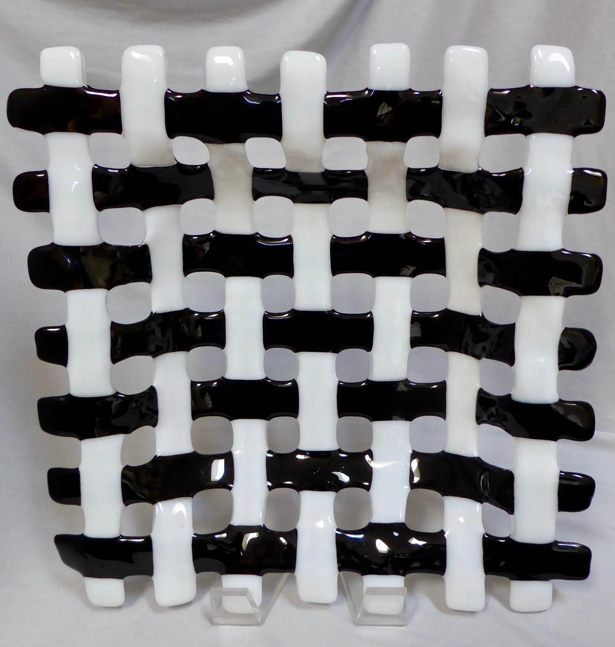 Black & White Weave Lattice Basket